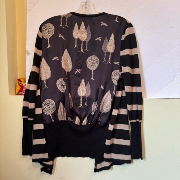 Clements Ribeiro Portobello Cardigan Floral Stripes Print Knit Open Wrap Mix S - Picture 10 of 16